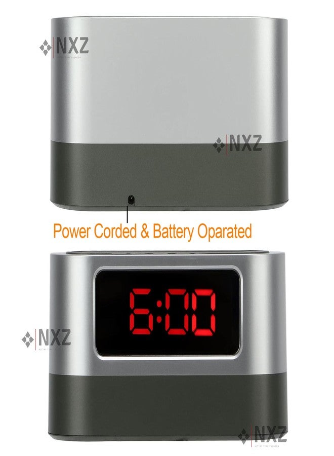 NXZ Oval Desk Pen Stand Pen Holder Table Clock Office Decore Digital Clock Pen Holder, Digital Desk Clock, Desk Organizer (CLO-038, Large) - Image 2